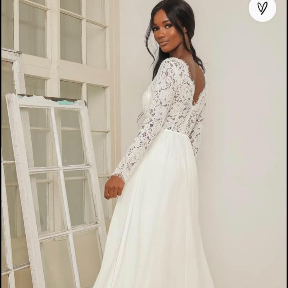 Lulus Forever Starts Tonight White Lace Long Sleeve Maxi Dress